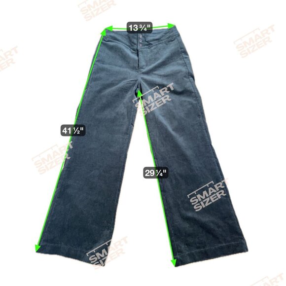 UNIVERSAL STANDARD Charlie High Rise Sailor Corduroy Pants 6 Gray Retro 1970s - Picture 8 of 9